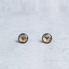 Unique black steampunk studs with watch gears