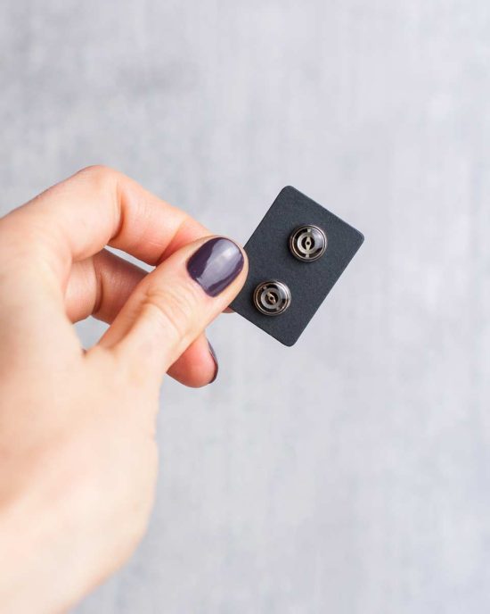 Silver steampunk stud earrings handmade from vintage watch parts