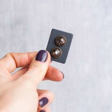 Bronze industrial steampunk earrings with micro gears