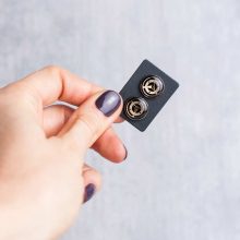 Silver stainless steel steampunk earrings made from watch parts.