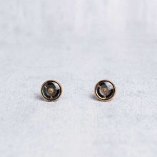 Gold steampunk stud earrings with watch gears