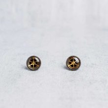 Handmade bronze mechanical earrings made from watch parts