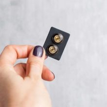 Handmade bronze industrial-style earrings