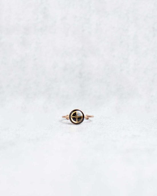 Small, handmade steampunk ring in rose gold, 8mm, adjustable size