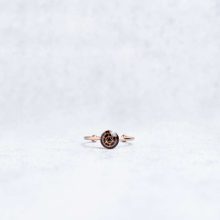 Small, handmade steampunk ring in rose gold, 6mm, adjustable size