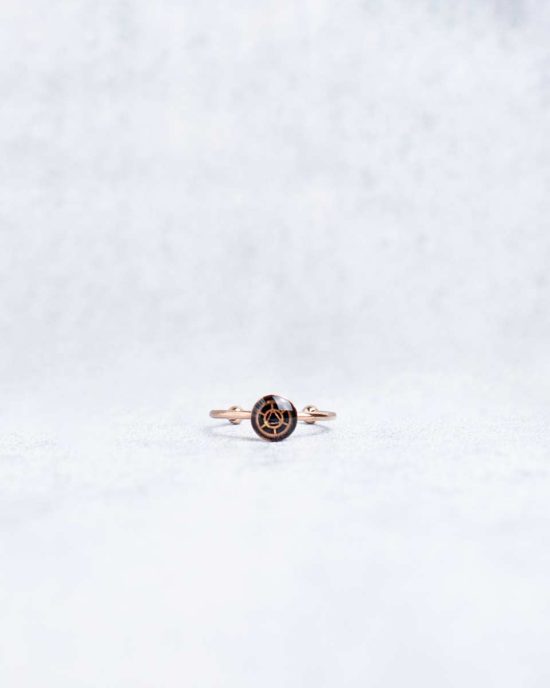 Small, handmade steampunk ring in rose gold, 6mm, adjustable size