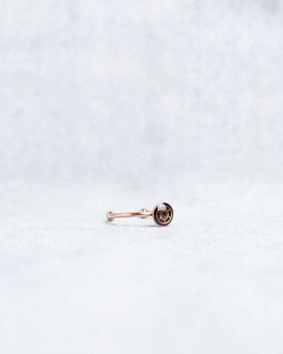 Small, handmade steampunk ring in rose gold, 6mm, adjustable size