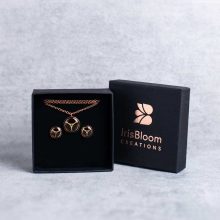 Minimalist steampunk jewellery set - necklace and earrings