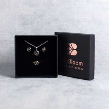 Minimalist steampunk jewellery set - necklace, ring and earrings