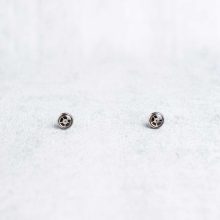 Minimalist steampunk earrings, Elemental collection, silver, 6mm, handcrafted