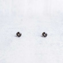 Minimalist steampunk earrings, Elemental collection, silver, 8mm, handcrafted