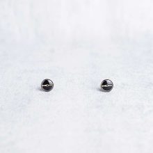 Minimalist steampunk earrings, Elemental collection, silver, 8mm, handcrafted