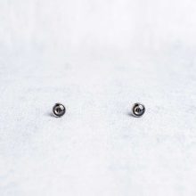 Minimalist steampunk earrings, Elemental collection, silver, 6mm, handcrafted