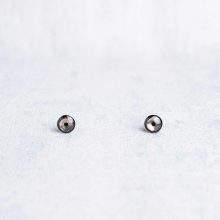 Minimalist steampunk earrings, Elemental collection, silver, 8mm, handcrafted