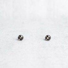 Minimalist steampunk earrings, Elemental collection, silver, 8mm, handcrafted