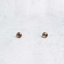Handcrafted minimalist steampunk earrings in rose gold