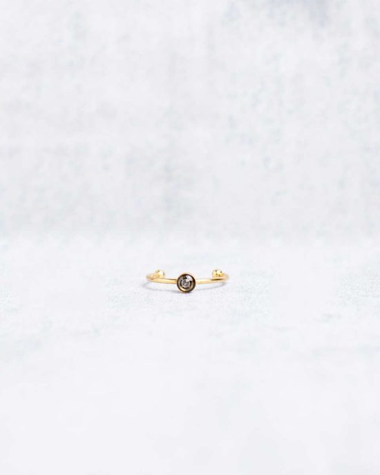 Tiny, handmade steampunk ring in gold, 4mm, adjustable size
