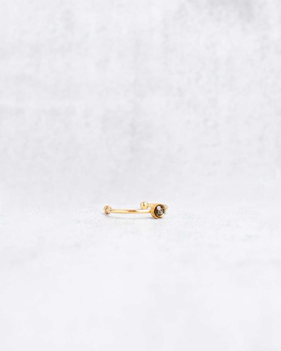 Tiny, handmade steampunk ring in gold, 4mm, adjustable size