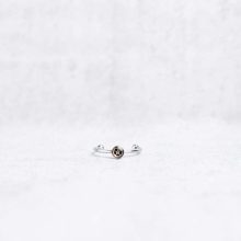 Tiny, handmade steampunk ring in silver, 4mm, adjustable size