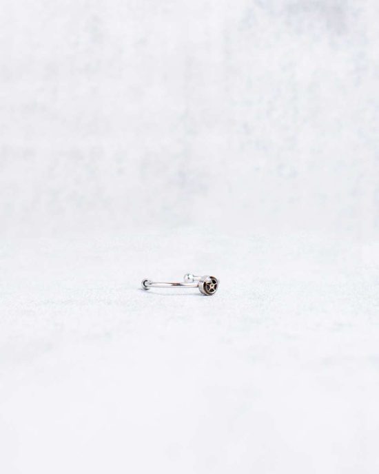 Tiny, handmade steampunk ring in silver, 4mm, adjustable size