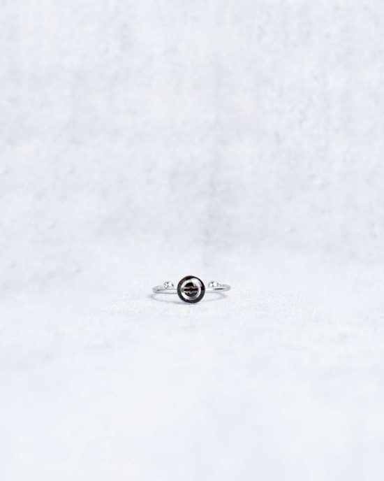 Small, handmade steampunk ring in silver, 6mm, adjustable size