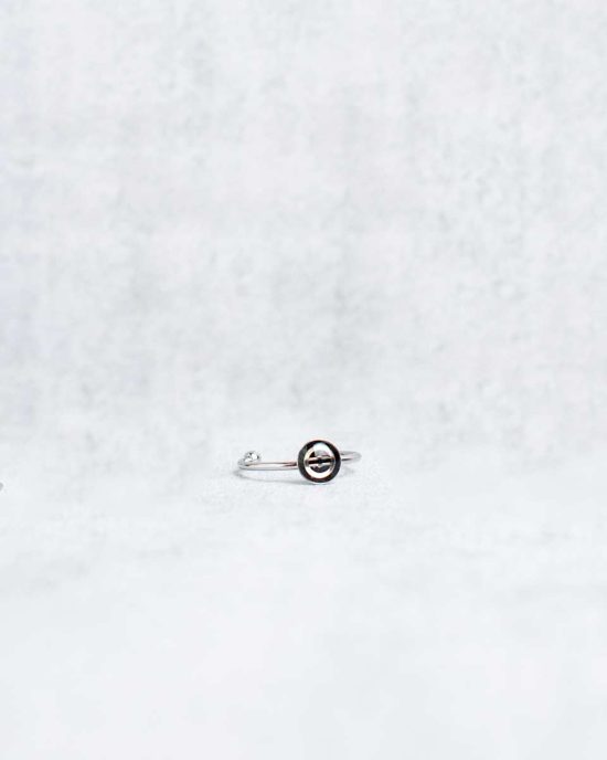 Small, handmade steampunk ring in silver, 6mm, adjustable size