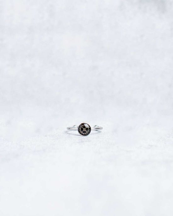 Small, handmade steampunk ring in silver, 6mm, adjustable size