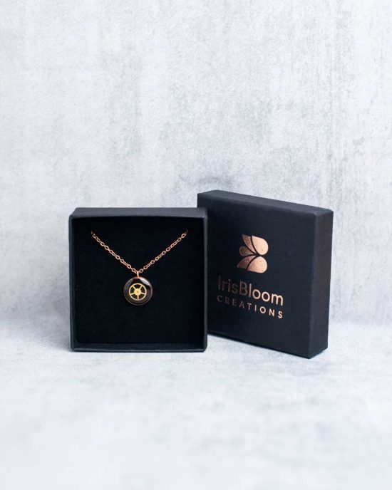 Unique steampunk necklace with genuine watch mechanisms