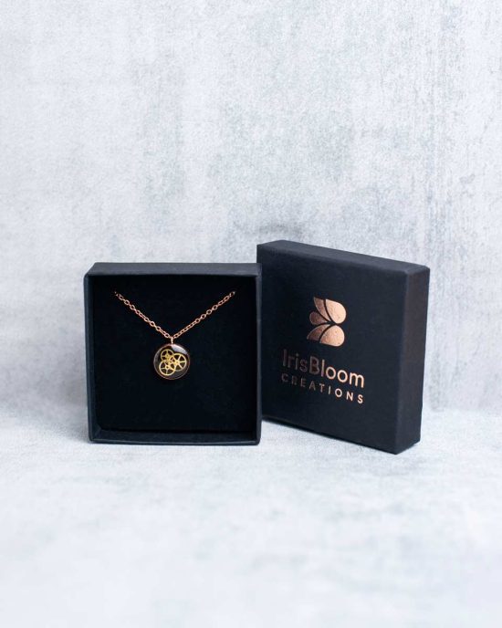 Unique steampunk necklace with genuine watch mechanisms