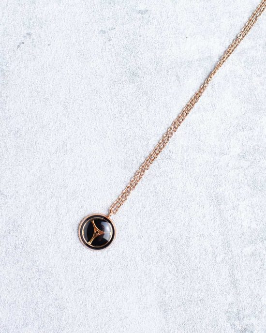 Unique, handmade minimalist steampunk necklace in rose gold, 12mm